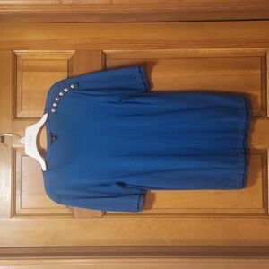 Ann Taylor Teal Button Shoulder Short Sleeved Sweater, Women's Size Medium, EUC